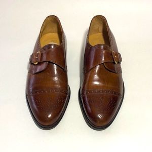 Johnston & Murphy Brown Leather Dress Monk Strap